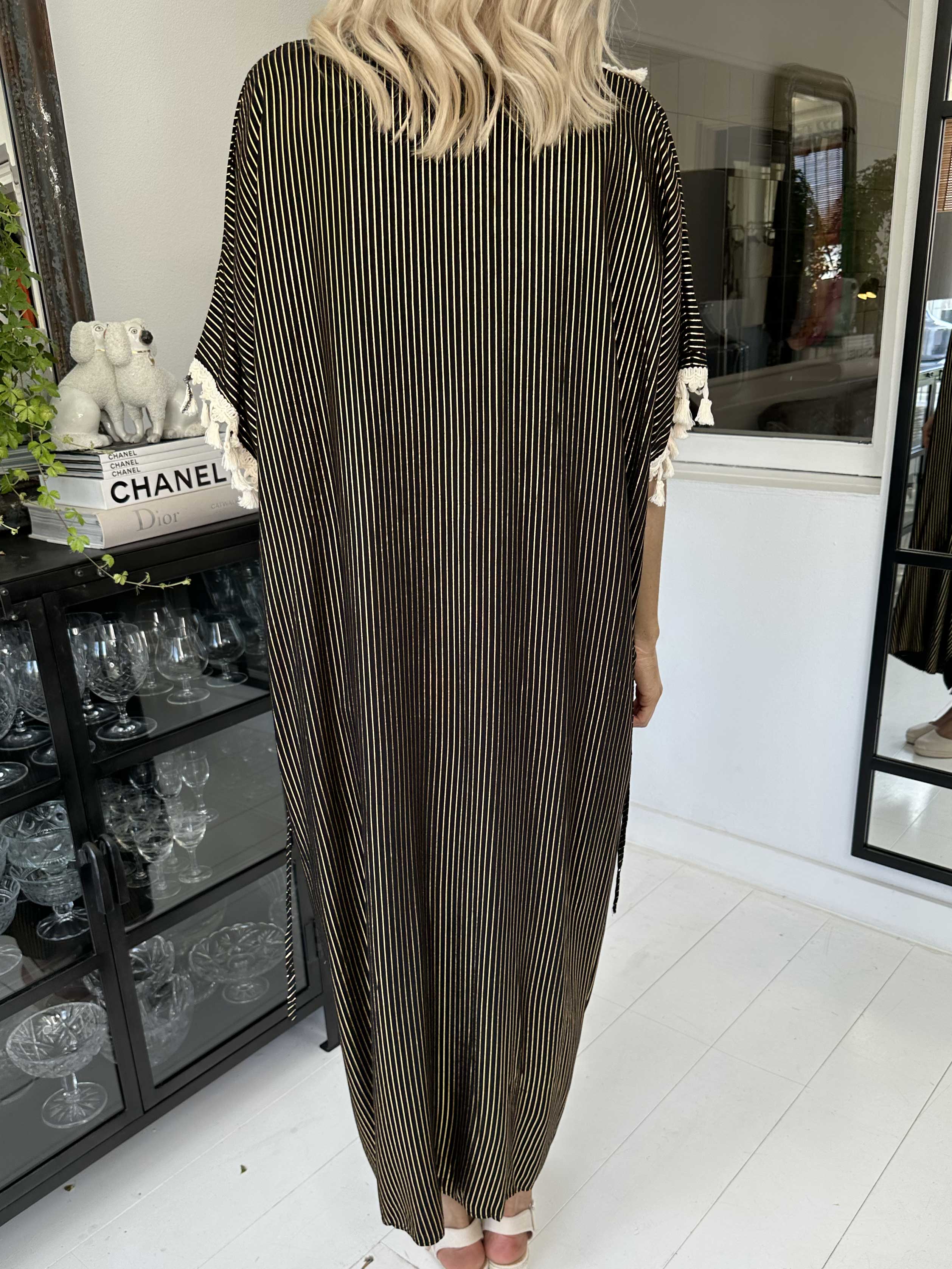 Dua Stripe - Lång tunikaklänning med söta broderade detaljer